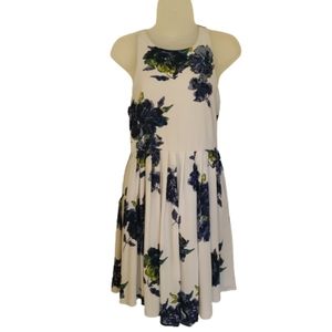 Free People Size 2 Flutter By Pleated Mini Dress in Cloud Combo